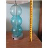 Image 10 : Qty 4 Table Lamps GR-LT-1 w/ Blue Rounded Glass  & White Shade 12"D x 30"H