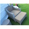 Image 21 : Qty 4 Synthetic Rattan Armchairs 28"x27"x34"H w/ 4 Ottomans & 2 Matching Tables