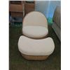Image 2 : Modern Upholstered Rattan Chair w/ Ottoman