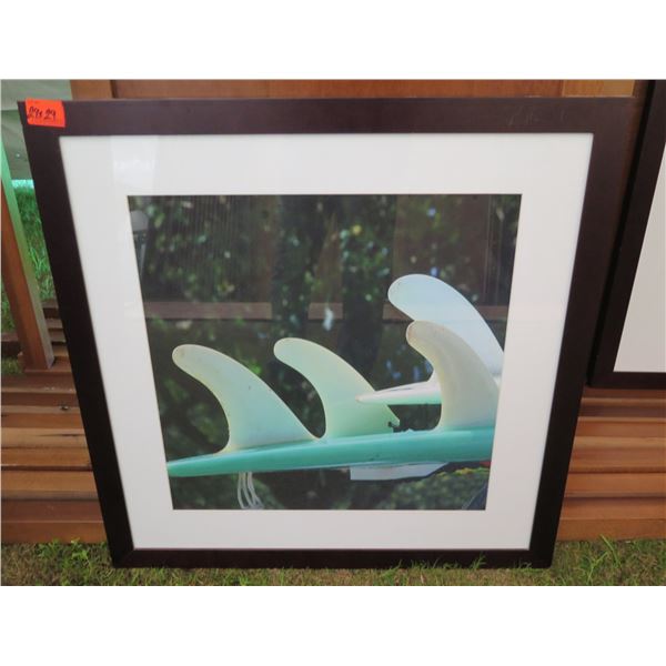 Framed Surfboard Fin Photographic Art 29"X29"