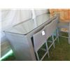 Image 2 : Synthetic Bar-Height Rattan Table 81"x32"x43"H w/ 4 Matching Stools
