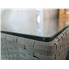 Image 3 : Synthetic Bar-Height Rattan Table 81"x32"x43"H w/ 4 Matching Stools