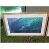 Image 2 : Qty 2 Framed Photographic Art - Wave (42 1/2"x26") & Surfboard (19"x 22")