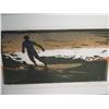 Image 2 : Wood Framed Block Print - 'Last Wave II' Surfer, Signed by Artist Bennett 18"x24"
