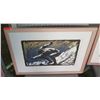 Image 1 : Wood Framed Block Print - 'Quasimodo' Surfer, Signed by Artist Bennett 18"x24"