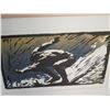 Image 2 : Wood Framed Block Print - 'Quasimodo' Surfer, Signed by Artist Bennett 18"x24"