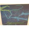 Image 2 : Wood Framed Swimmer Abstract Art 20"x20"