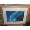 Image 1 : Wood Framed Big Wave Art Work Signed by Artist Hank Foto 28"x22"