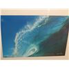 Image 2 : Wood Framed Big Wave Art Work Signed by Artist Hank Foto 28"x22"