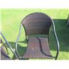 Image 8 : Qty 6 Dark Brown Woven Synthetic Rattan Chairs w/ Metal Frame 22"x18"x33"H