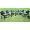 Image 1 : Qty 6 Dark Brown Woven Synthetic Rattan Chairs w/ Metal Frame 22"x18"x33"H