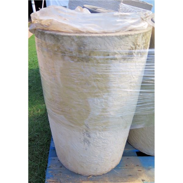 Round Concrete Waste Receptacle w/ Lid & Ashtray  20" Diameter x 30"H