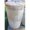 Image 1 : Round Concrete Waste Receptacle w/ Lid & Ashtray  20" Diameter x 30"H