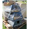 Image 1 : Qty 2 Square Concrete Recycle Receptable w/ Lid Marked 'Bottles & Cans" 20"x20"x30"H
