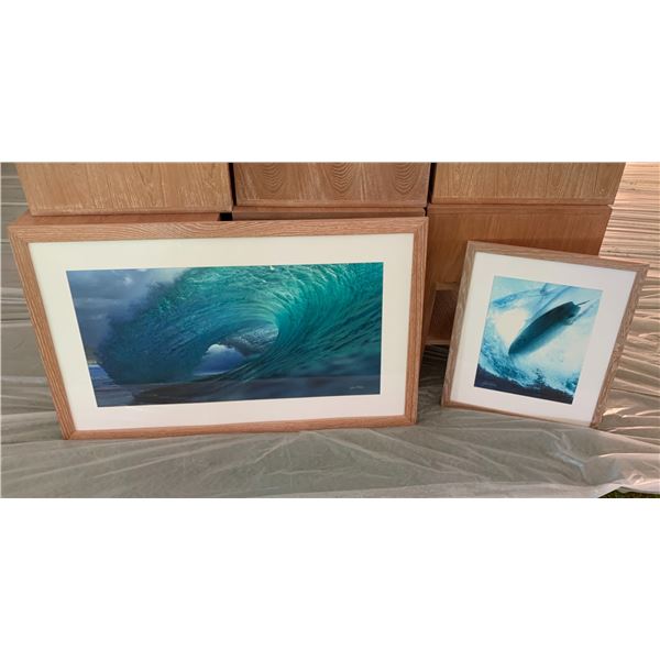 Qty 2 Framed Photographic Art - Waves (42 1/2"x26"  &  19"x 22")