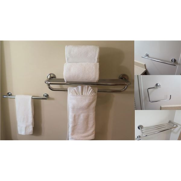 Bathroom Hardware Set: Towel Bar, Towel Rack, Toilet Paper Hanger (Towels not Included)