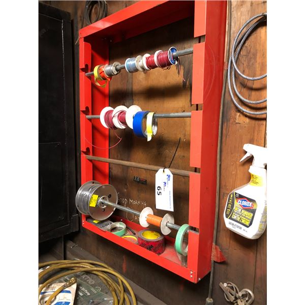 RED WIRE RACK WITH CONTENTS