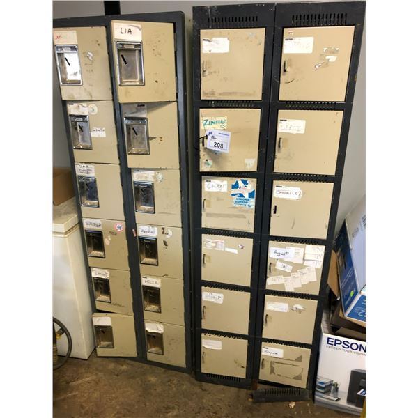 2 DUAL ROW EMPLOYEE METAL LOCKERS