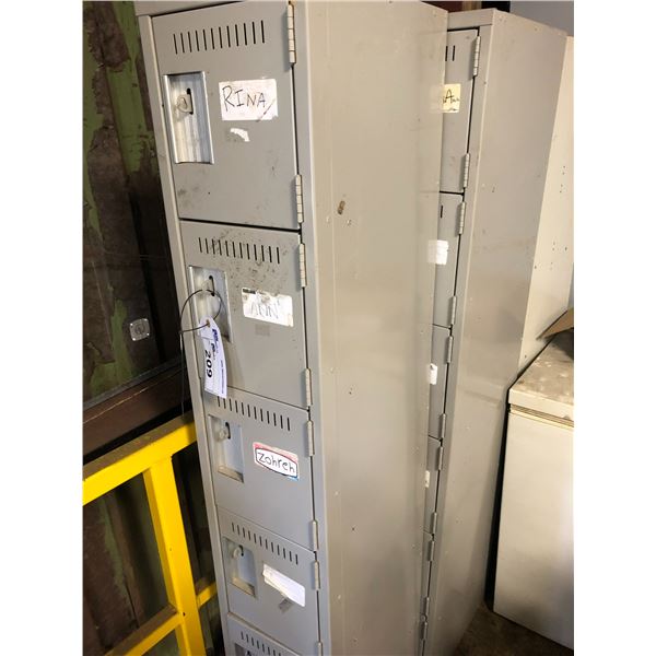 3 SINGLE ROW EMPLOYEE METAL LOCKERS