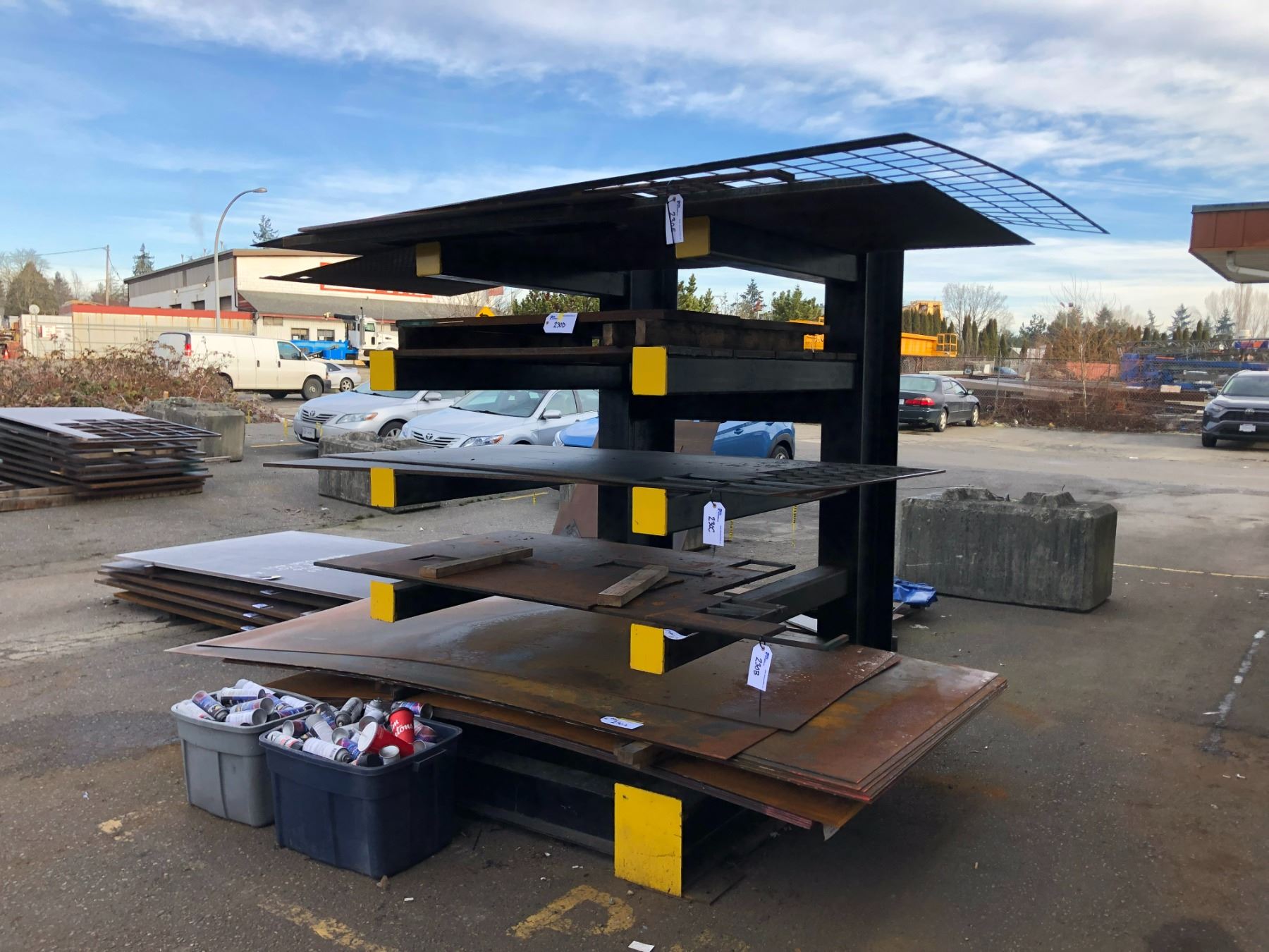 HEAVY STEEL STOCK RACK, 47