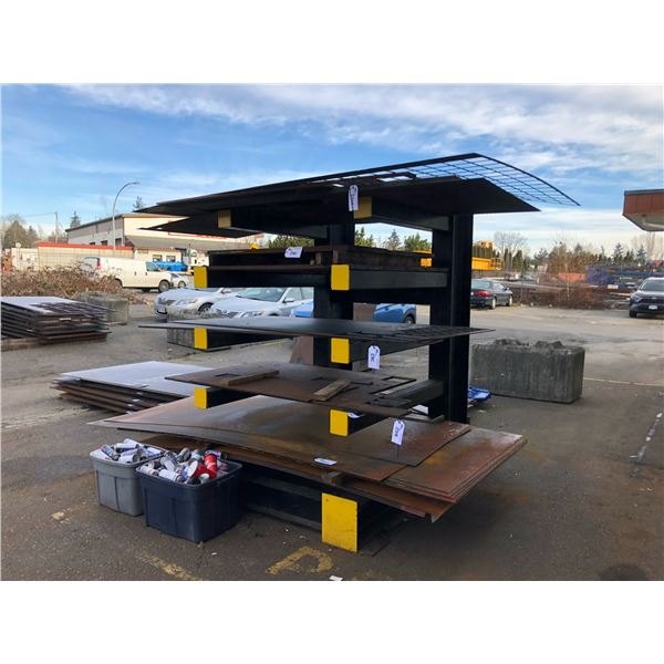 HEAVY STEEL STOCK RACK, 47 X 107  4 TIER