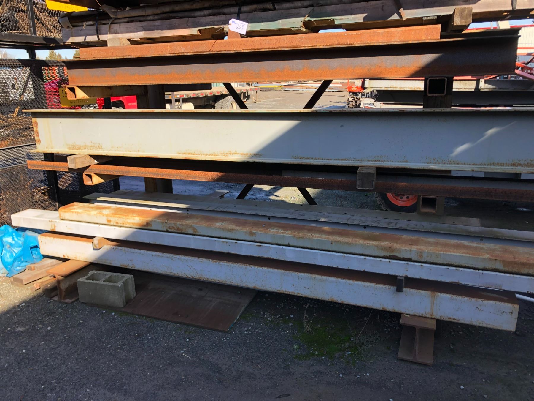 STEEL RACK COMES WITH ASSORTED STEEL & THREADED ROD, THREE BOTTOM TIERS ...