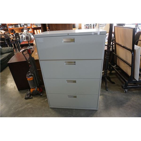 HON 4 DRAWER LATERAL FILING CABINET LOCKED