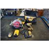 Image 1 : DEWALT CORDLESS TOOLS SET, INCLUDES CIRCULAR SAW, IMPACT GUN, CHARGER, 2 BATTERIES AND TOOL BAG - TE