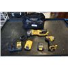 Image 1 : DEWALT CORDLESS TOOL SET - INCLUDES ANGLE GRINDER, IMPACT GUN, 2 BATTERIES, CHARGER AND TOOL BAG - T