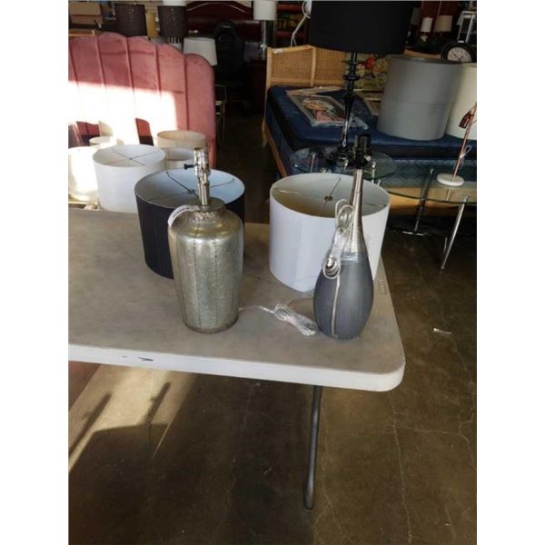 GALVANIZED TABLE LAMP AND DECORATIVE TABLE LAMP WITH SHADES