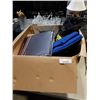 Image 1 : BOX OF ELECTRONICS, BIKE HELMET, RADIO, RECORDS - CITY AND COLOR, J DILLA AND DANNY BROWN