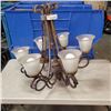 Image 1 : 6 ARM FROSTED SHADE CHANDELIER