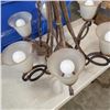Image 3 : 6 ARM FROSTED SHADE CHANDELIER