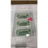 Image 3 : 3 SPECIAL 1973  1 DOLLAR BILLS W/ SPECIAL SERIAL NUMBERS