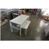 Image 3 : ADJUSTABLE HEIGHT TABLE AND WHITE COFFEE TABLE