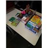 Image 1 : 2 TRAYS OF ACTIVITY AND COLORING BOOKS, GEOMETRY SET, STICKERS