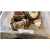 Image 8 : TWO TOTES OF VARIOUS COLLECTIBLE AND BURL CLOCK