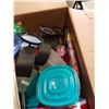 Image 2 : BOX OF TUPPER WARE AND METAL SHELVES