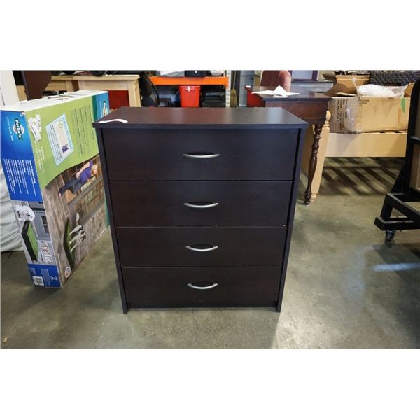 BLACK 4 DRAWER CHEST OF DRAWERS