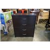 Image 1 : BLACK 4 DRAWER CHEST OF DRAWERS