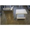 Image 8 : WHITE ENDTABLE AND METAL AND PLASTIC DISPLAY CASE