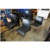 Image 1 : 9 BLACK LEATHER STACKING CHAIRS