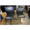 Image 2 : 9 BLACK LEATHER STACKING CHAIRS