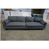 Image 1 : BRAND NEW GREY PILLOWBACK SOFA - 107 INCHES WIDE, 28 INCHES DEEP, 28 INCHES TALL
