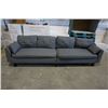 Image 1 : BRAND NEW GREY PILLOWBACK SOFA - 107 INCHES WIDE, 28 INCHES DEEP, 28 INCHES TALL