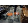 Image 1 : PAIR OF METAL FRAME WOOD SEAT BAR STOOLS