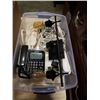 Image 8 : BOX AND TOTE OF TABLE LAMPS WITH HEARING AID PHONE AND RETRO  TELEPHONES