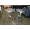 Image 1 : PAIR OF METAL PEDESTAL ENDTABLES