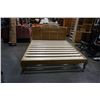 Image 1 : AS NEW MODERN KINGSIZE RATTAN AND WOOD BEDFRAME