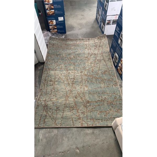 4 X 6 FOOT GREEN STRIPED AREA CARPET